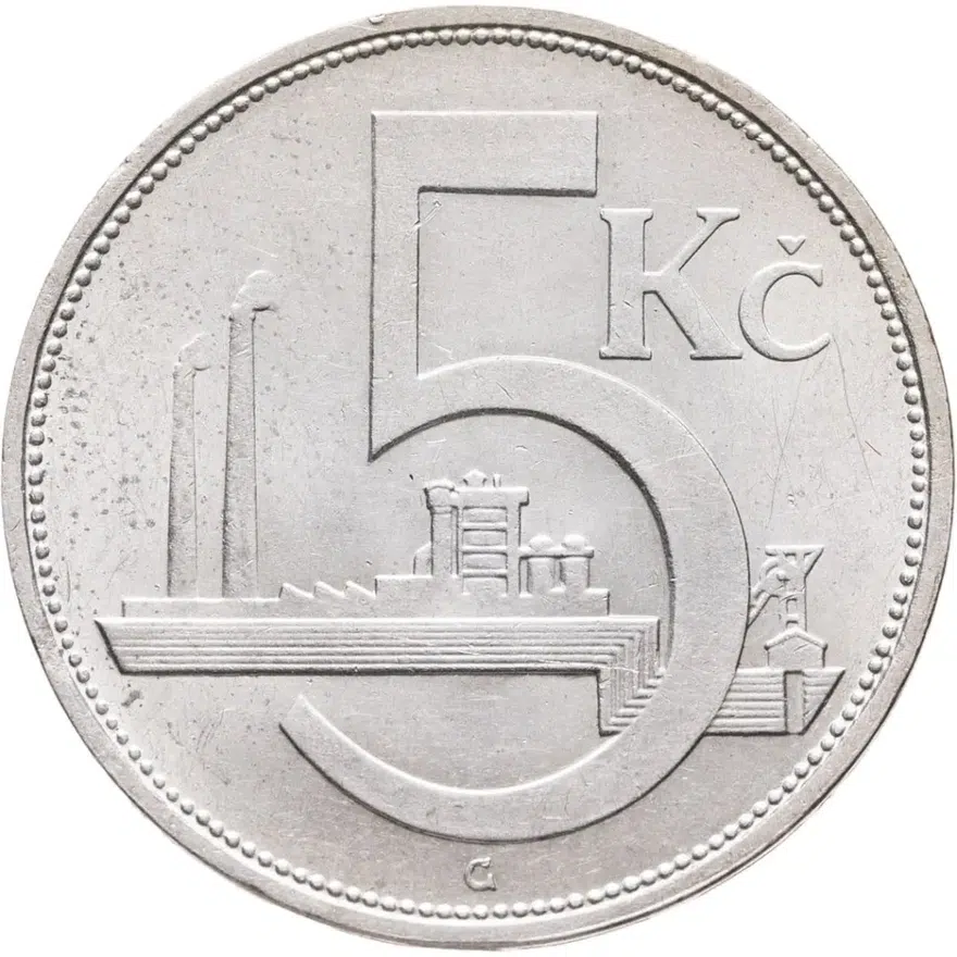 Чехословакия 5 крон (korun) 1928