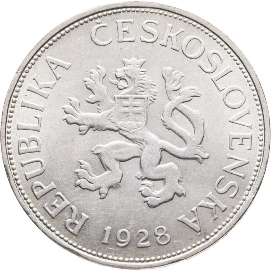 Чехословакия 5 крон (korun) 1928, реверс