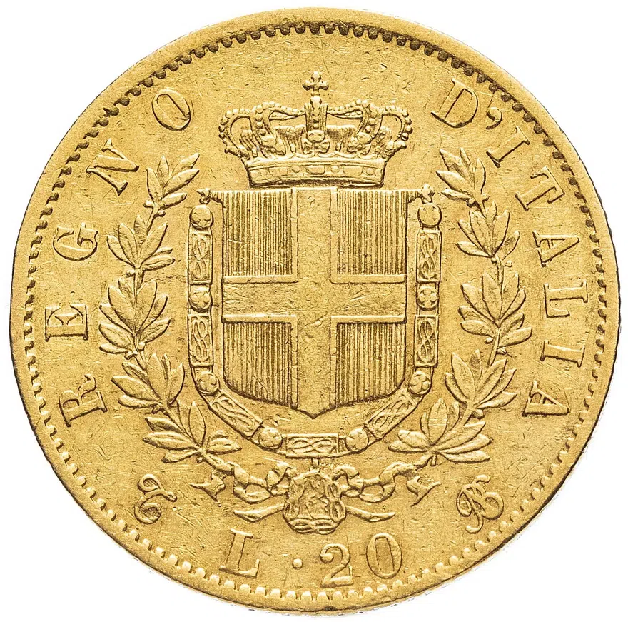 Италия 20 лир 1863, реверс