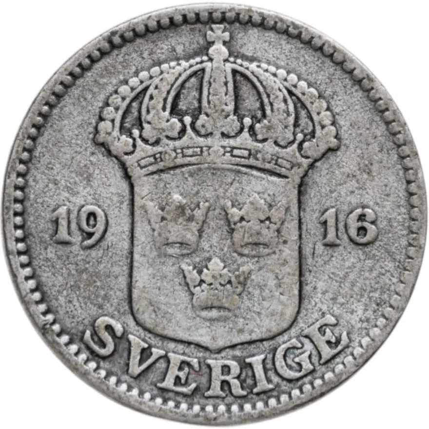 Швеция 25 эре (ore) 1916