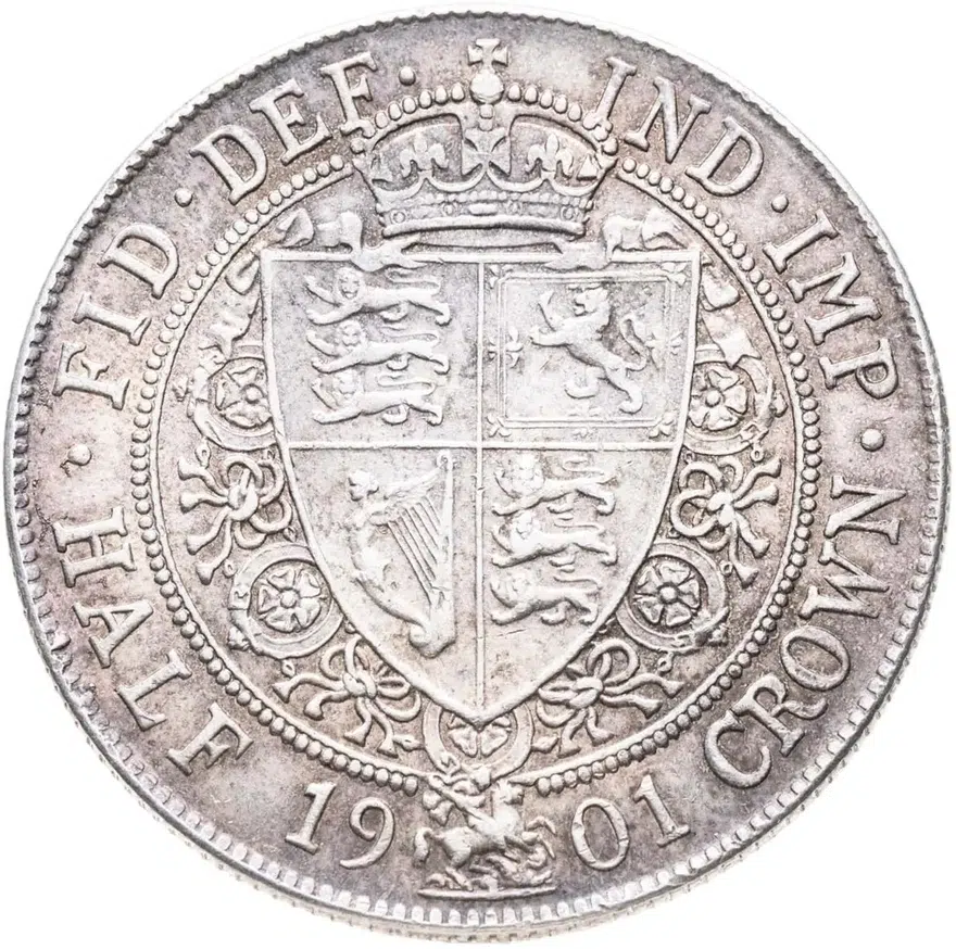 Великобритания 1/2 кроны (crown) 1901, реверс