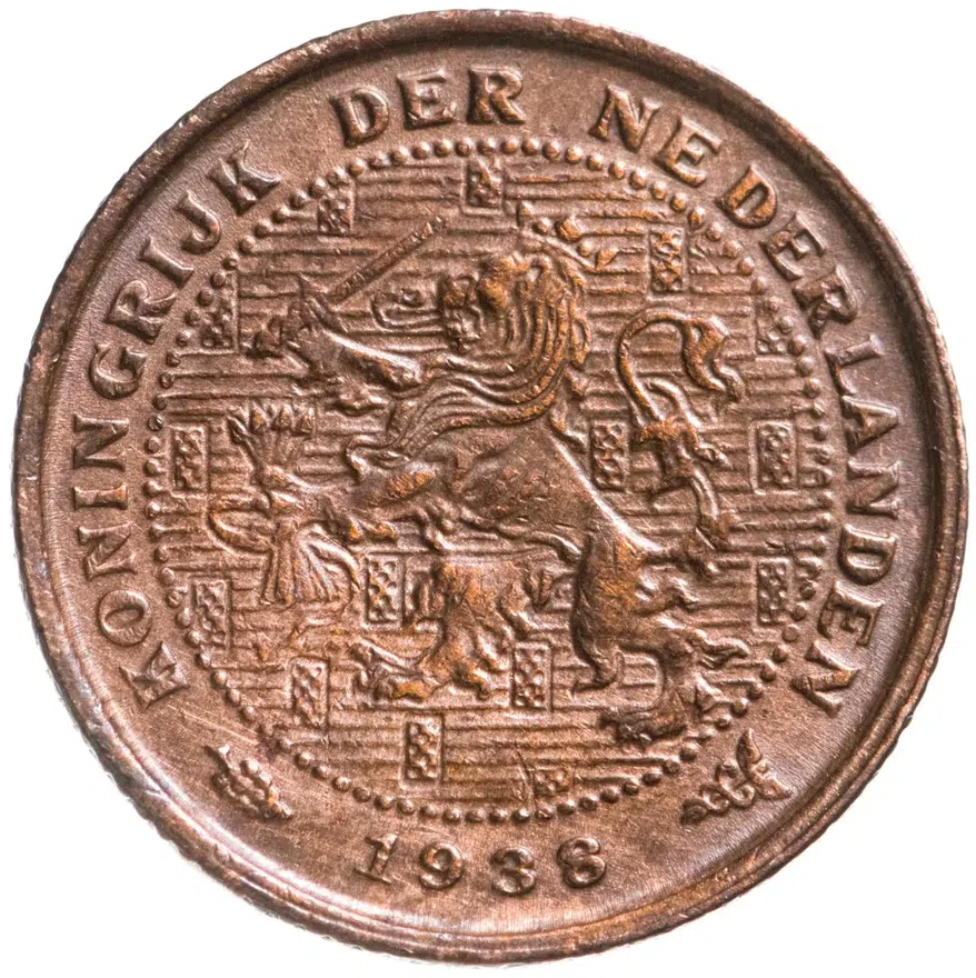 Нидерланды 1/2 цента (cent) 1938, реверс