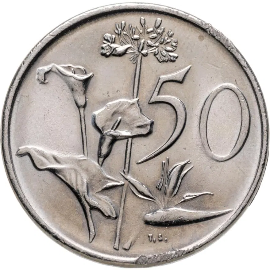ЮАР 50 центов (cents) 1982  Окончание президентства Бальтазара Йоханнеса Форстера, аверс