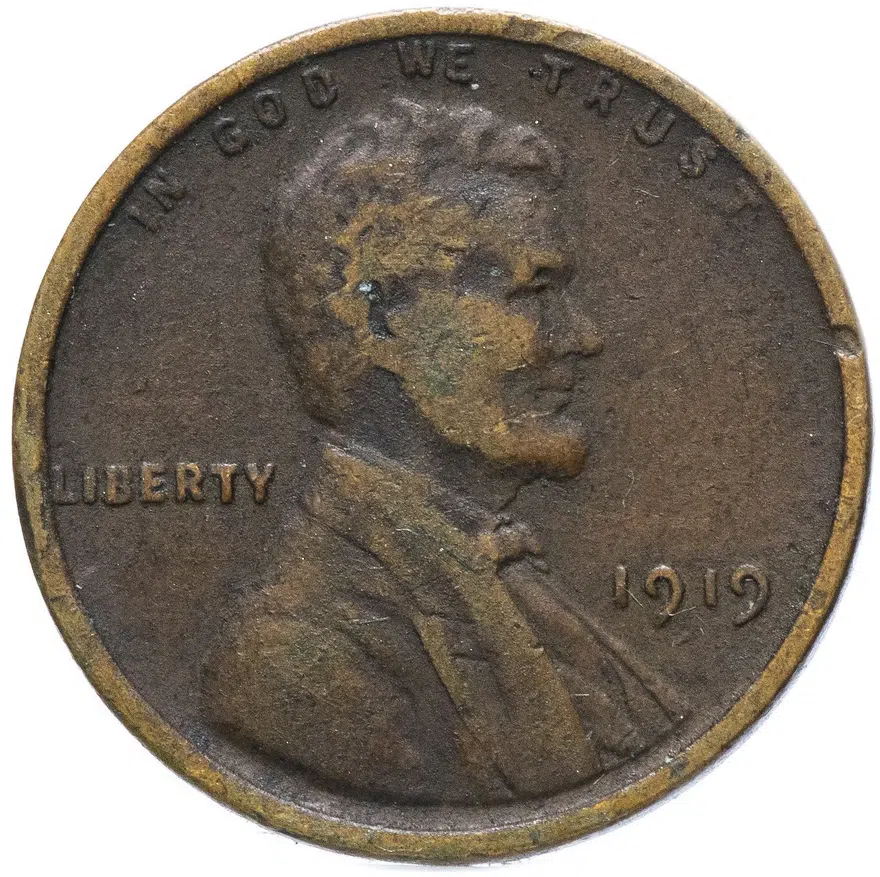 США 1 цент (cent) 1919, аверс