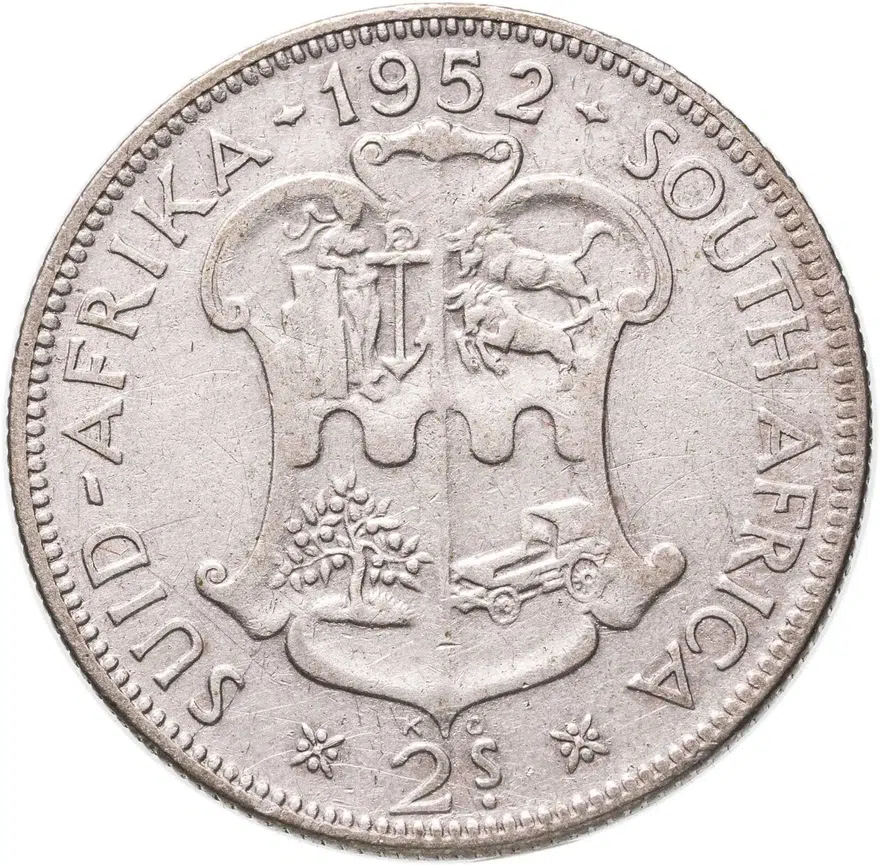 ЮАР 2 шиллинга (флорин, shillings) 1952, реверс
