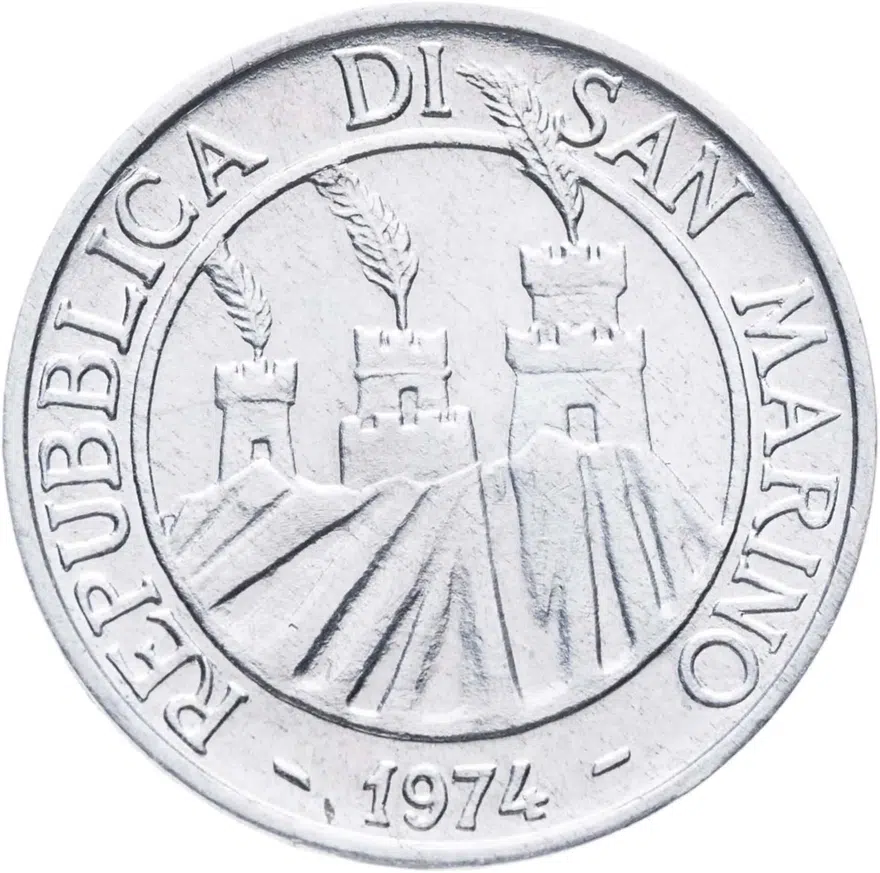 Сан-Марино 5 лир (lire) 1974, реверс