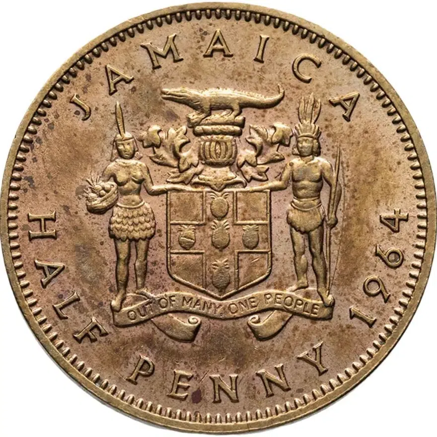 Ямайка 1/2 пенни (half penny) 1964