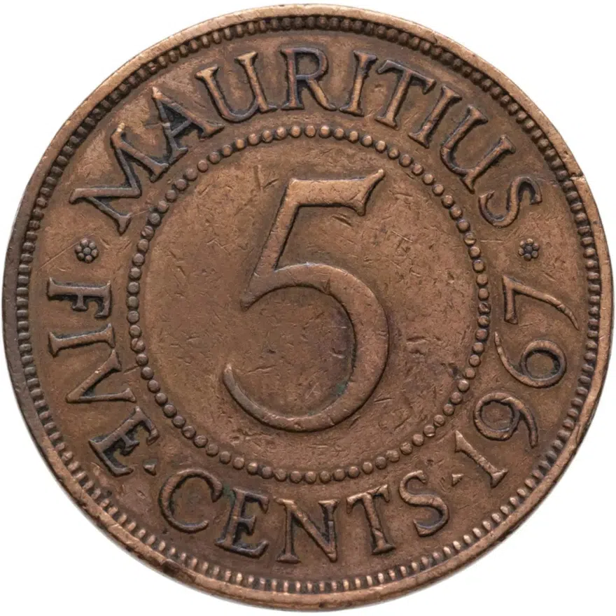 Маврикий 5 центов (cents) 1967, реверс