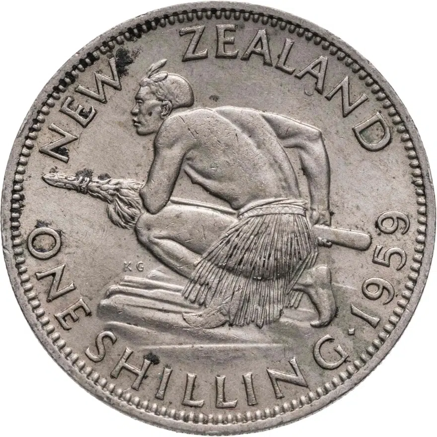 Новая Зеландия 1 шиллинг (shilling) 1959, аверс