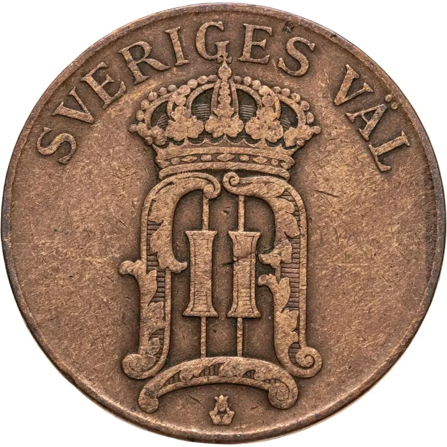 Швеция 5 эре (ore) 1906, реверс