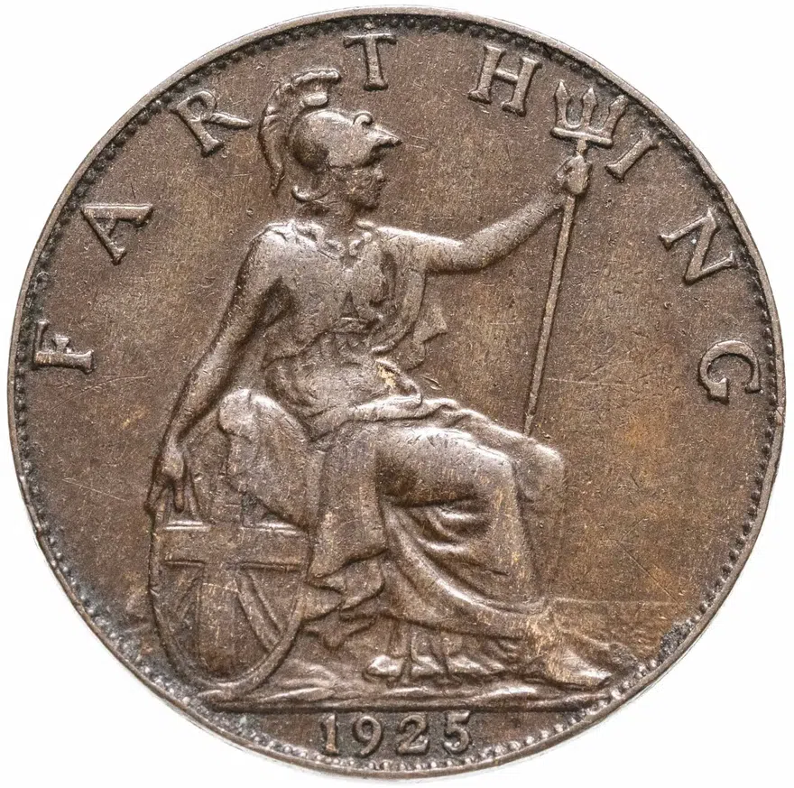 Великобритания 1 фартинг (farthing) 1925, реверс