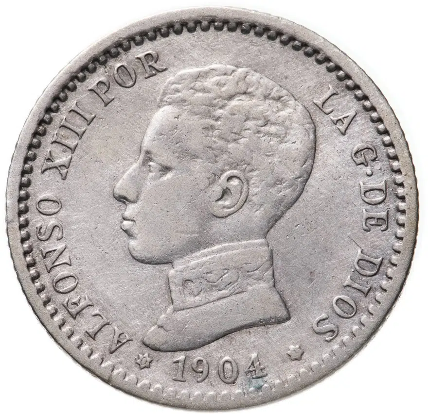 Испания Альфонс XIII 50 сентимо 1904, аверс