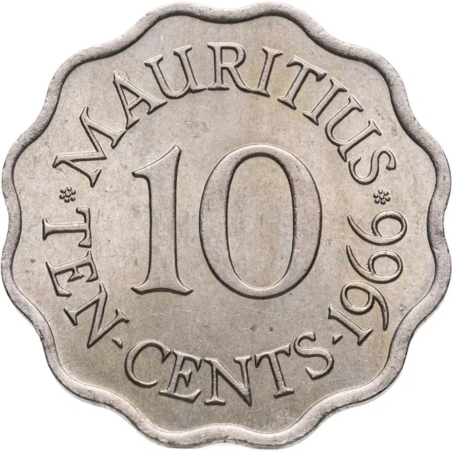 Маврикий 10 центов (cents) 1966