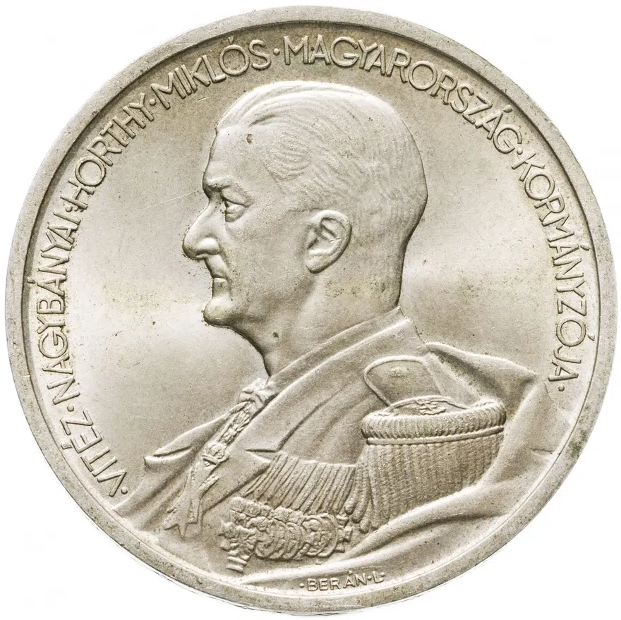 Венгрия 5 пенго (пенгё, pengo) 1939  Адмирал Хорти, аверс