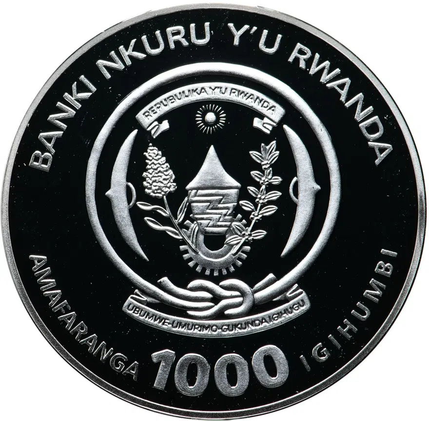 Руанда 1000 франков (francs) 2010 "Китайский гороскоп - год тигра", реверс