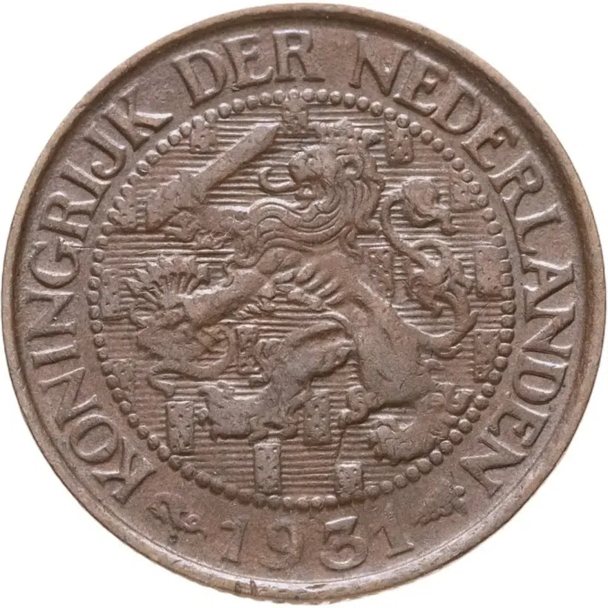 Нидерланды 1 цент (cent) 1931, реверс