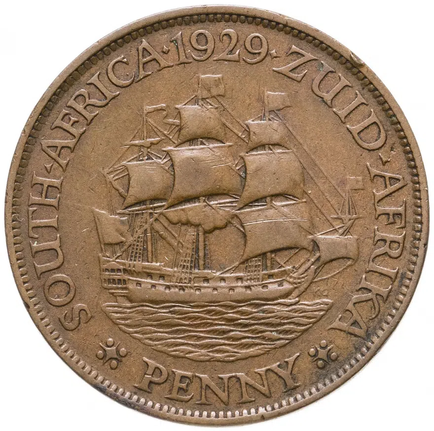ЮАР 1 пенни 1929, аверс
