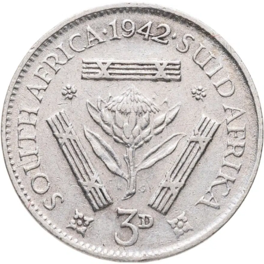 ЮАР 3 пенса (pence) 1942, реверс