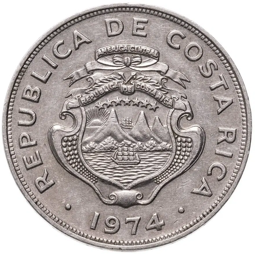 Коста-Рика 1 колон (colon) 1974, реверс