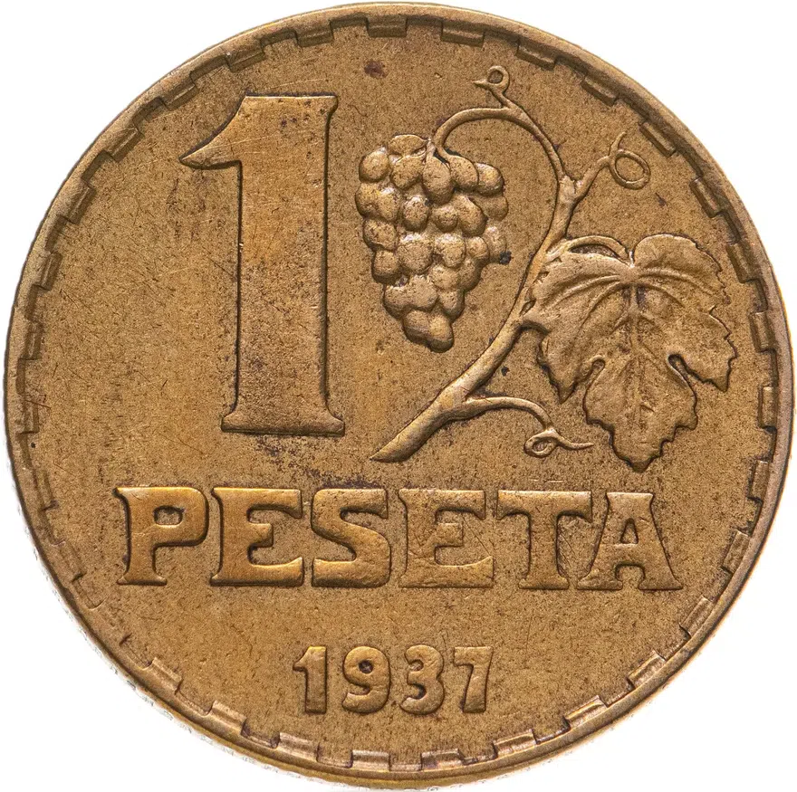 Испания 1 песета (peseta) 1937