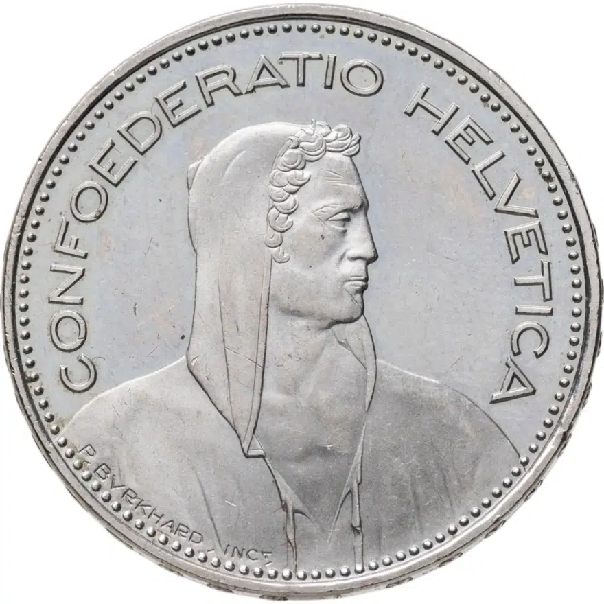 Швейцария 5 франков (francs) 2011, аверс