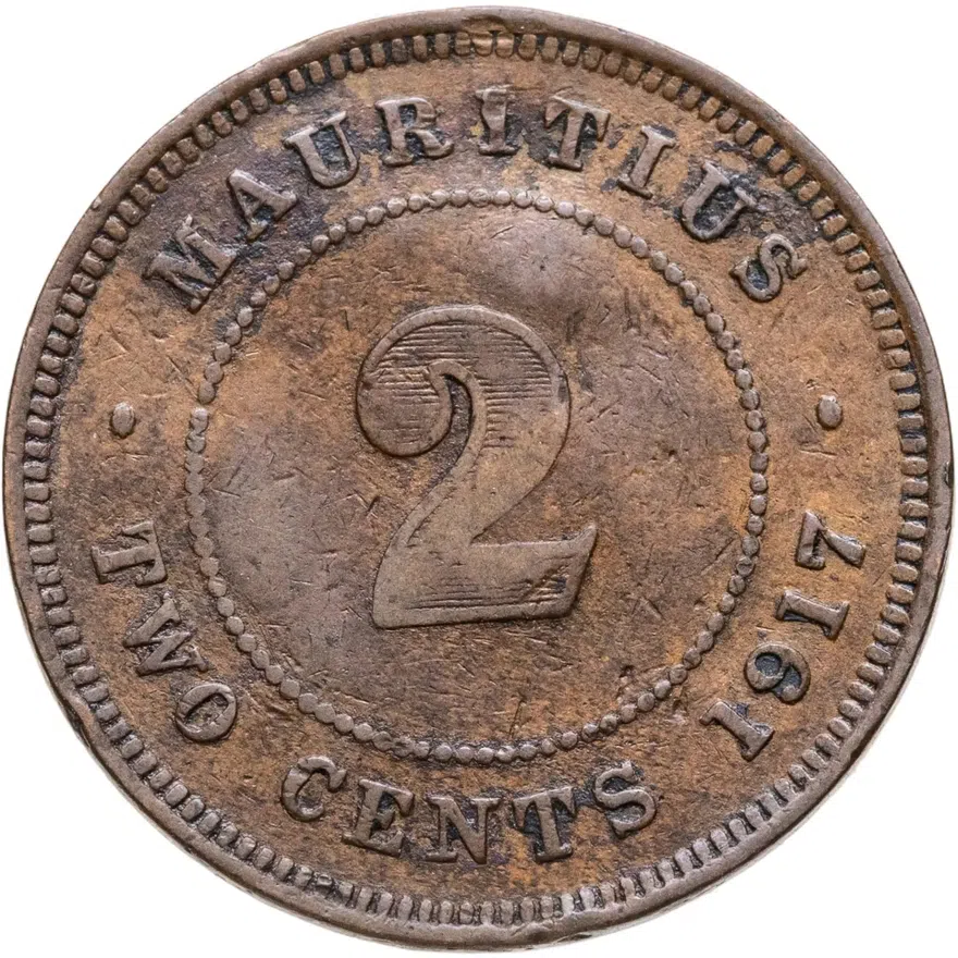 Маврикий 2 цента (cents) 1917