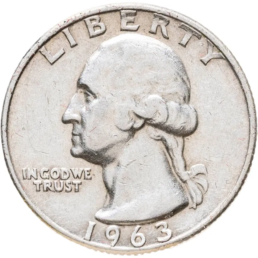25 центов (квотер) 1963, аверс