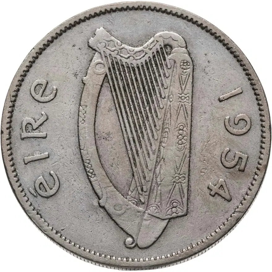 Ирландия 2 шиллинга (флорин, shillings) 1954, реверс