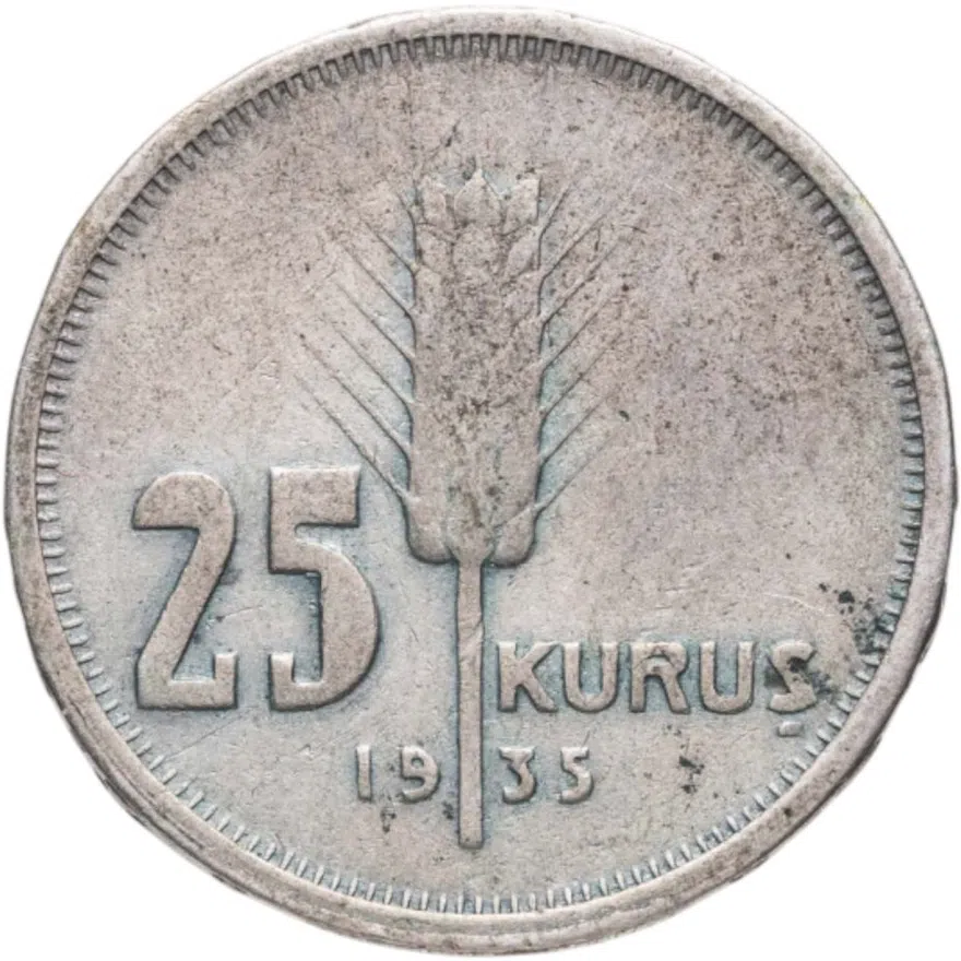 Турция 25 курушей (kurus) 1935