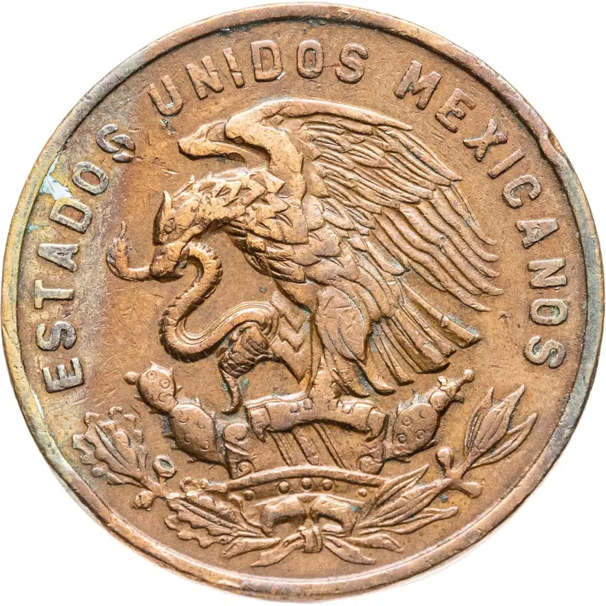 Мексика 20 сентаво (centavos) 1966, реверс