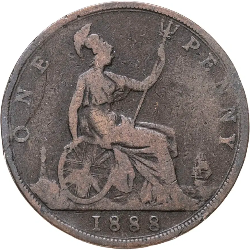 Великобритания 1 пенни (penny) 1888, аверс