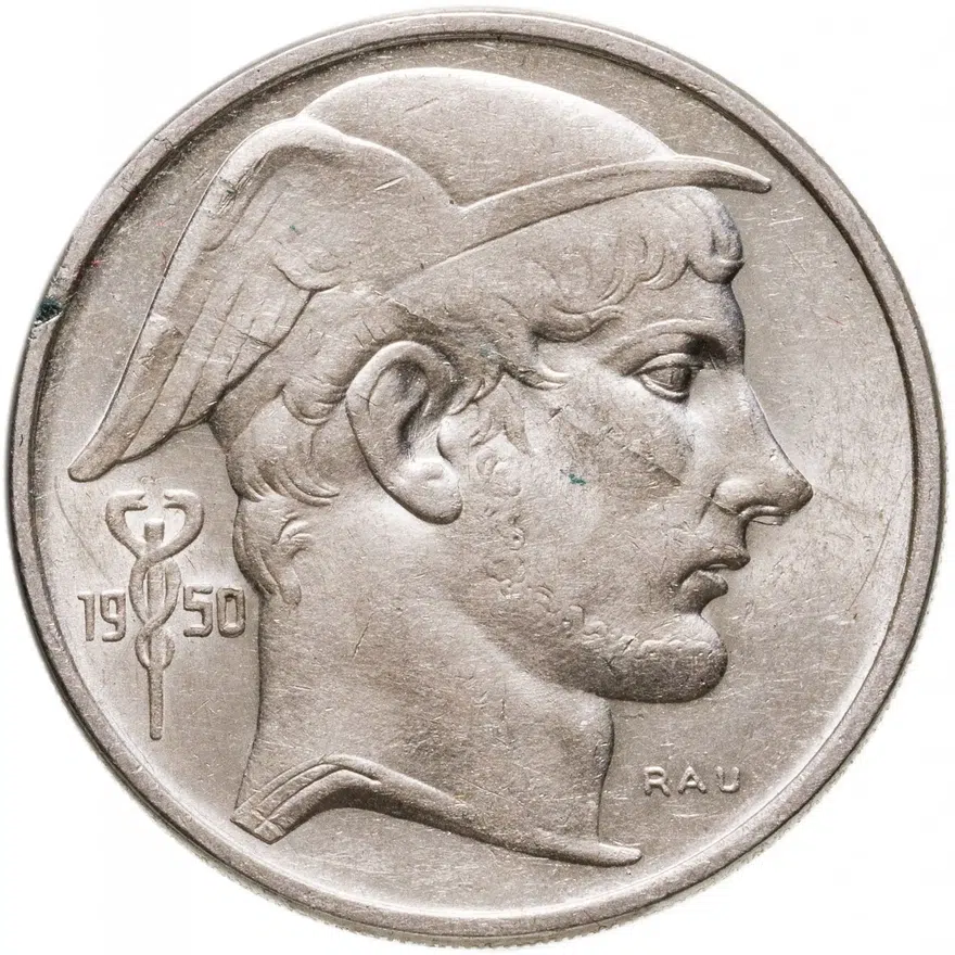 Бельгия 50 франков (francs) 1950   надпись на голландском - 'BELGIE'