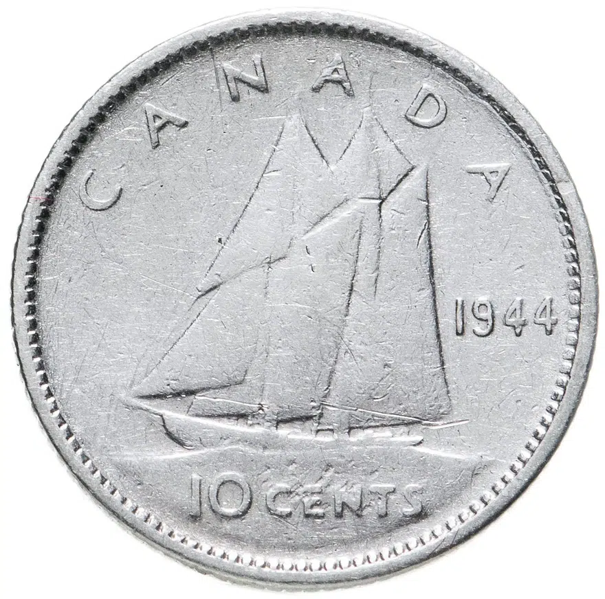 Канада 10 центов (cents) 1944