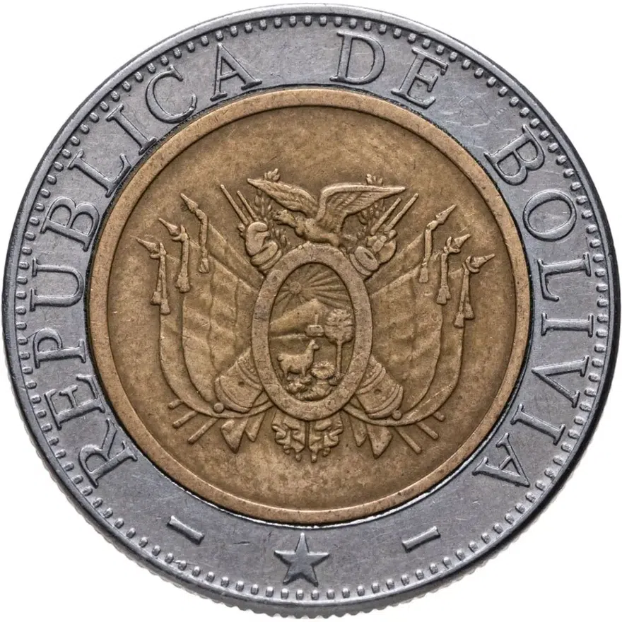 Боливия 5 боливиано (bolivianos) 2004, реверс