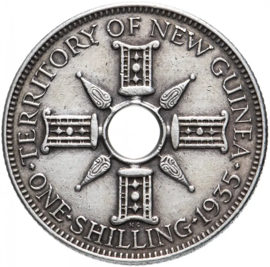 Новая Гвинея 1 шиллинг 1935 V, реверс