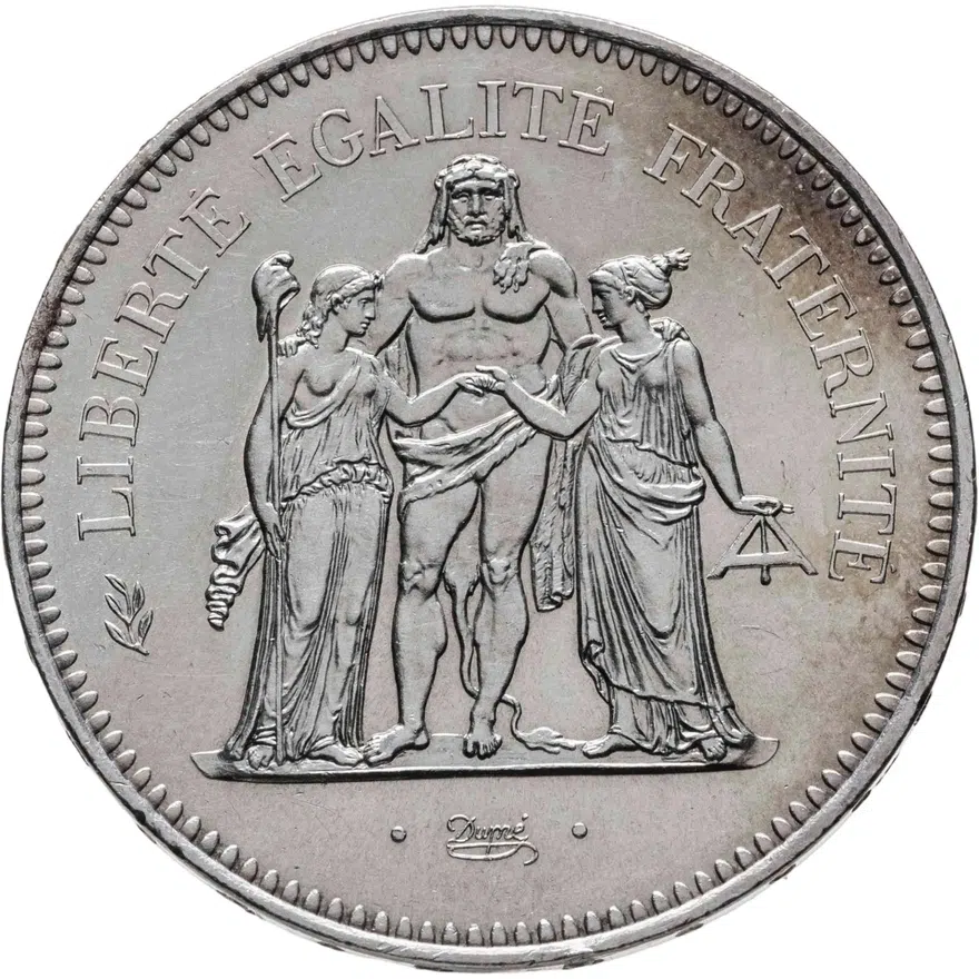 Франция 50 франков (francs) 1979, реверс