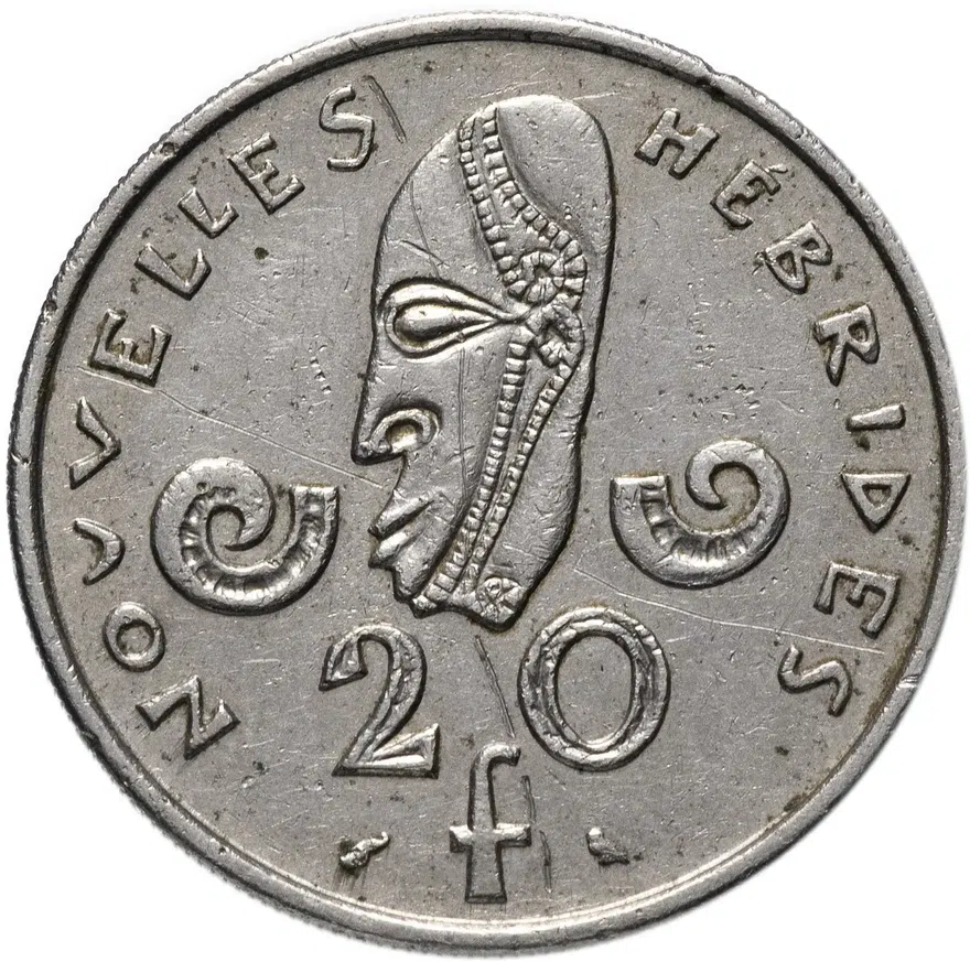 Новые Гебриды 20 франков (francs) 1970