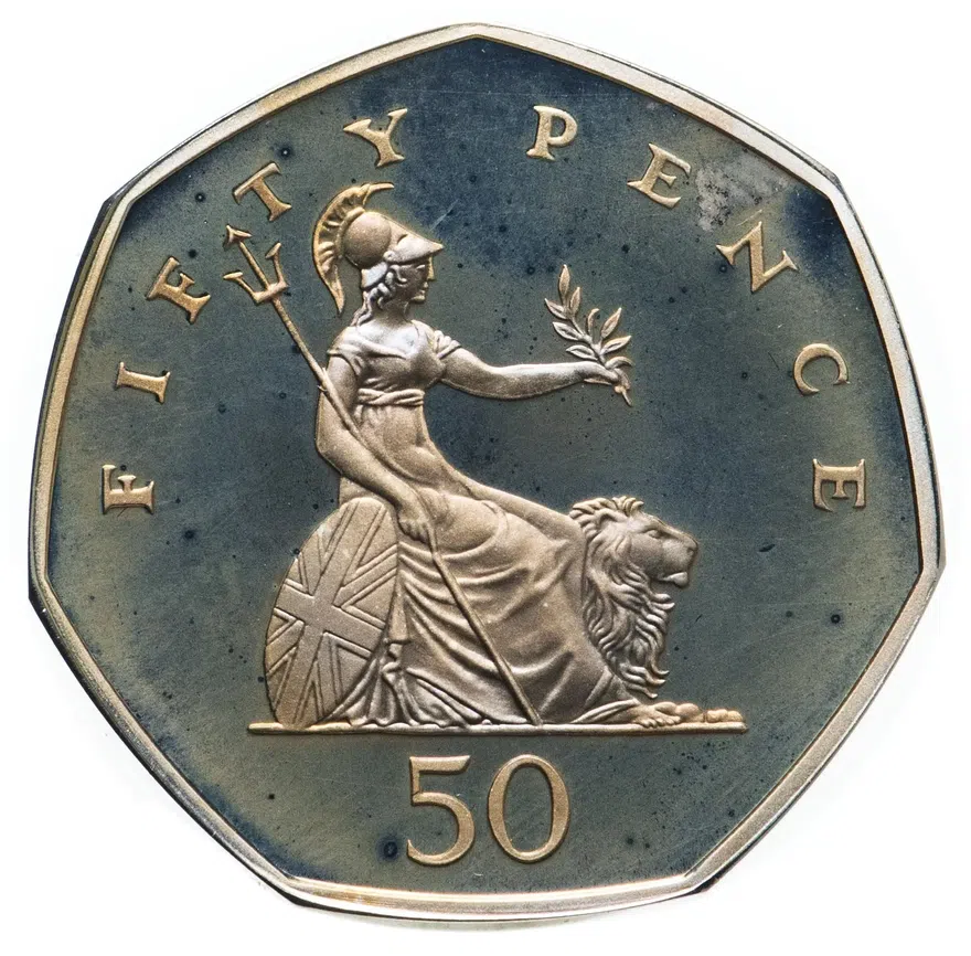 Великобритания 50 пенсов (pence) 1997, аверс