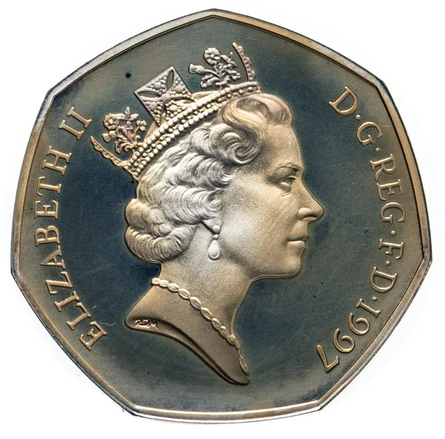 Великобритания 50 пенсов (pence) 1997, реверс