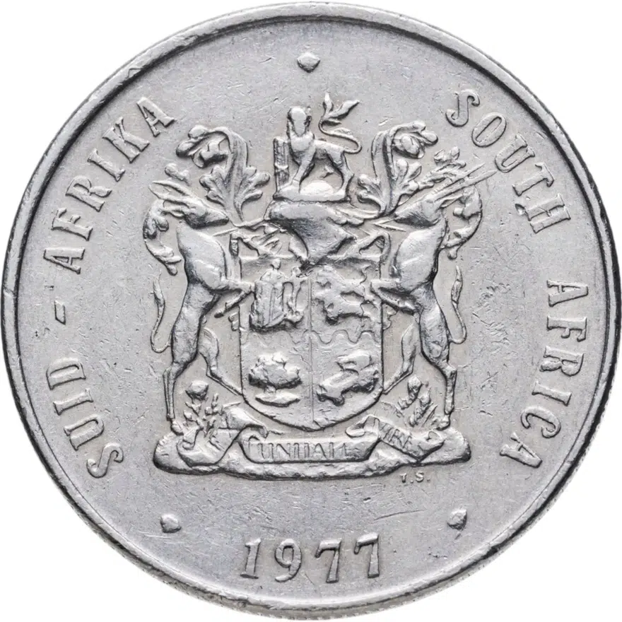 ЮАР 1 ранд (рэнд, rand) 1977, реверс