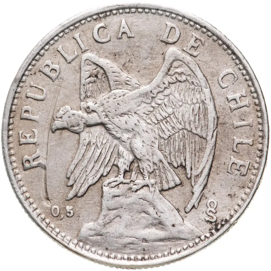 Чили 2 песо (pesos) 1927, реверс