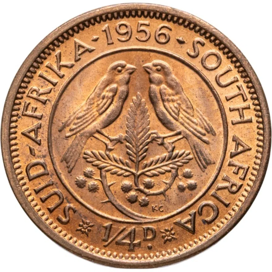 ЮАР 1/4 пенни (penny) 1956, аверс