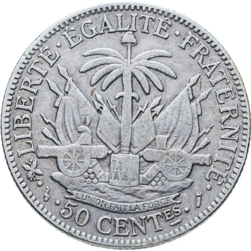 Гаити 50 сантимов (centimes) 1883, реверс