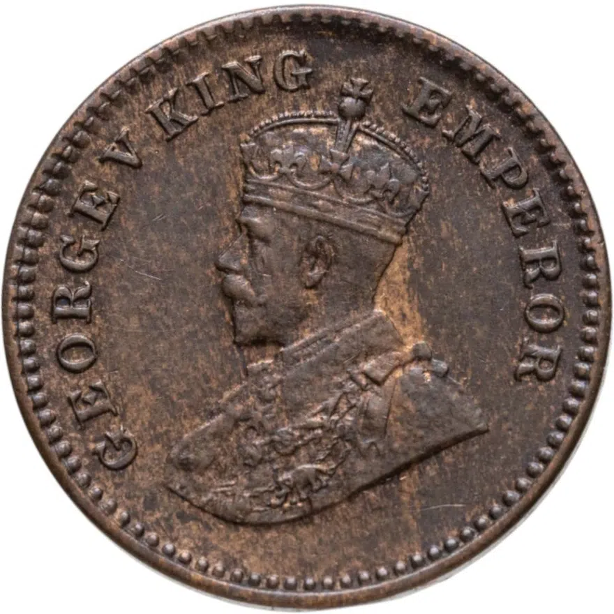 Индия (Британская) 1/12 анны (anna) 1925   Без отметки монетного двора, аверс