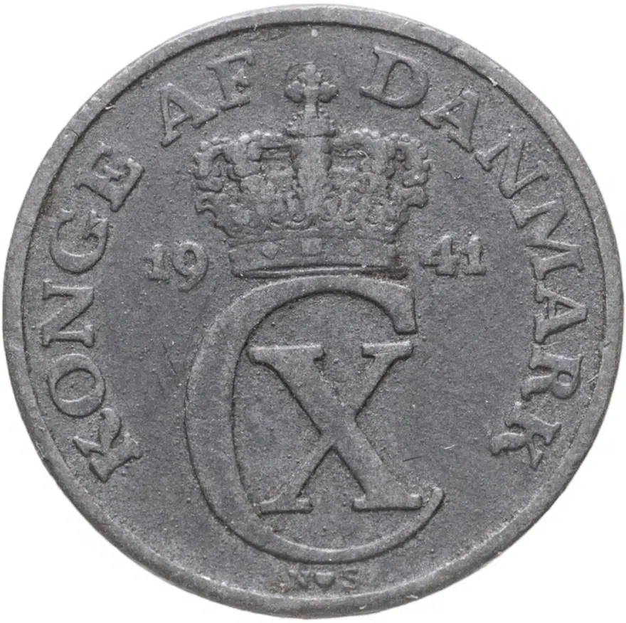 Дания 1 эре (ore) 1941, реверс