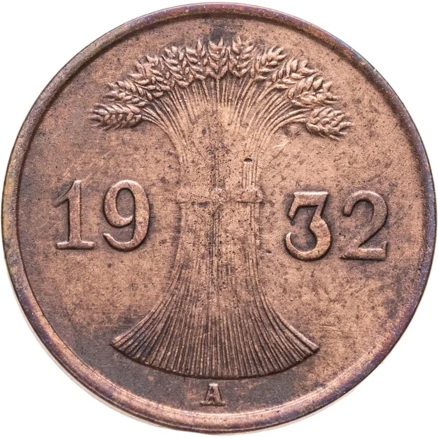 Германия 1 рейхспфенниг (reichspfennig) 1932, реверс