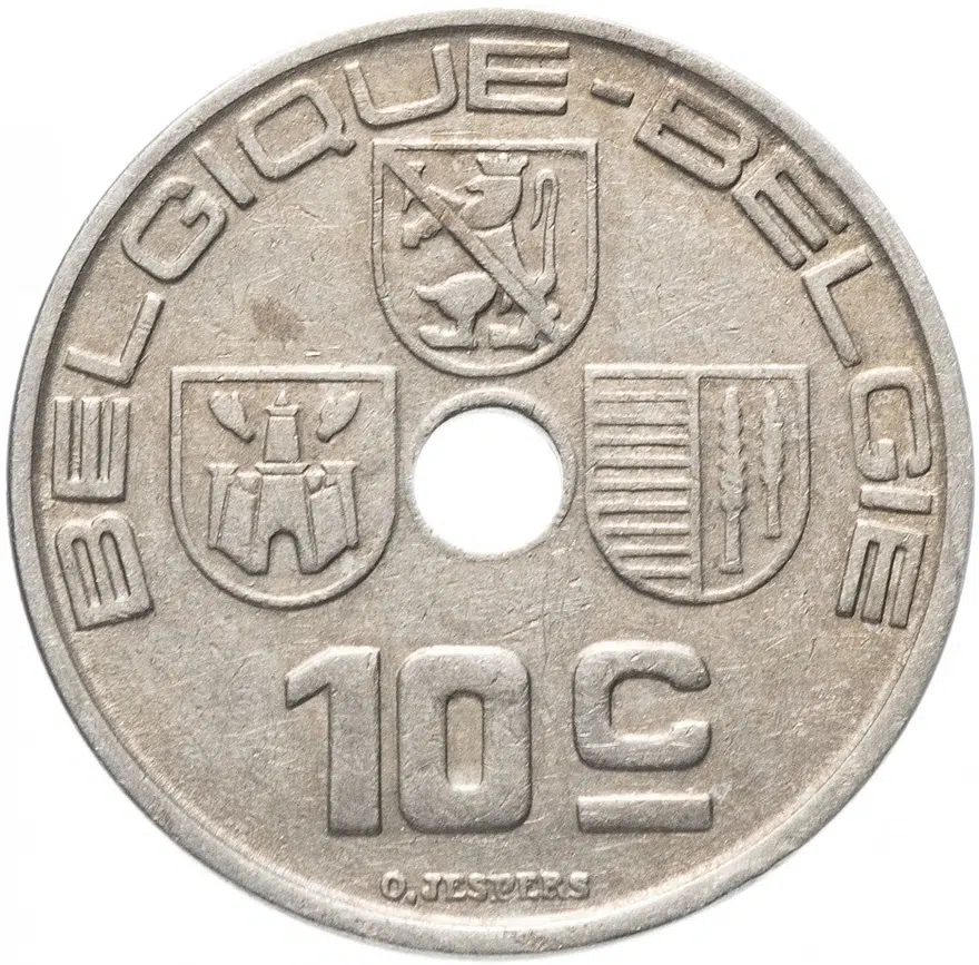 Бельгия 10 сантимов (centimes) 1938, реверс