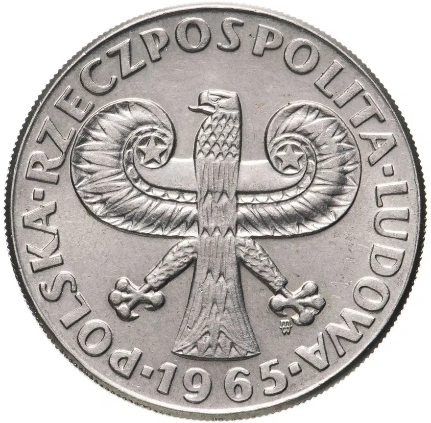 Польша 10 злотых (zlotych) 1965  700 лет Варшаве - Колонна Сигизмунда, реверс