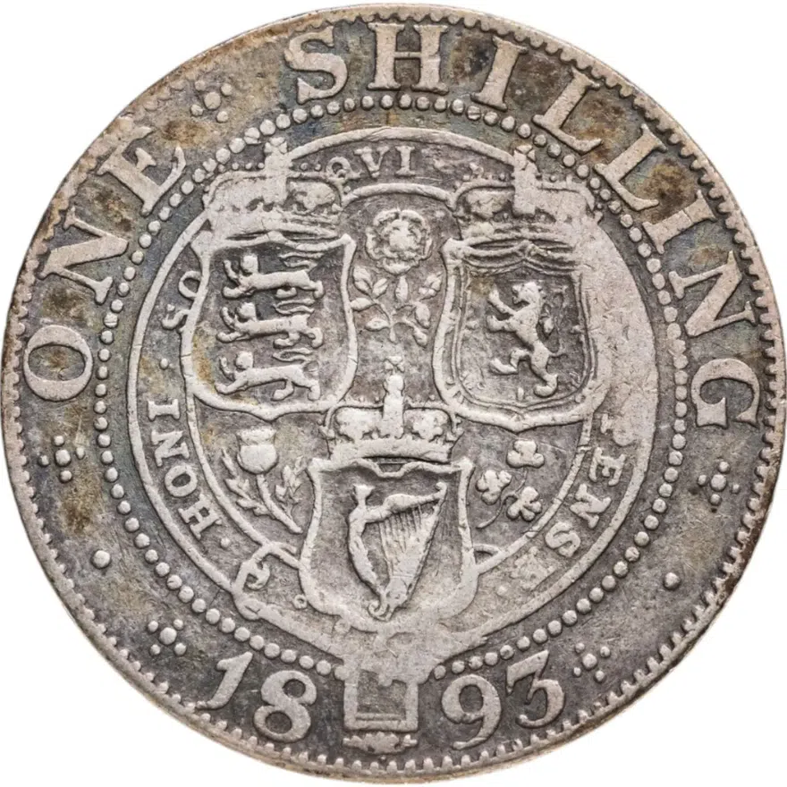 Великобритания 1 шиллинг (shilling) 1893, реверс