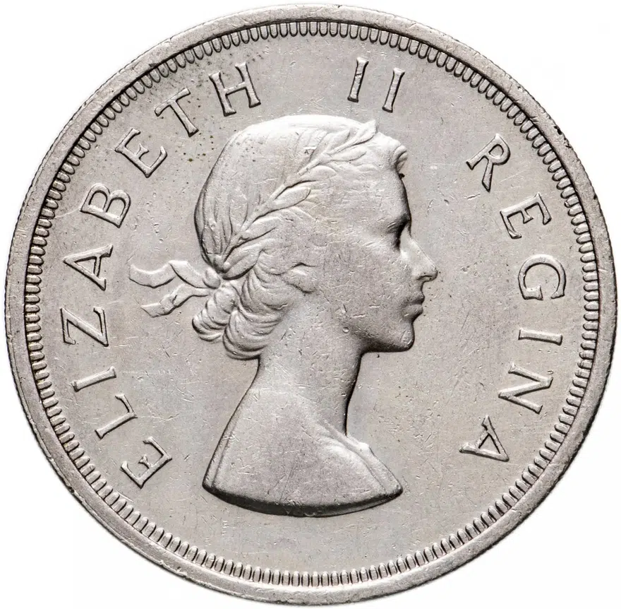 ЮАР 5 шиллингов (shillings) 1958, реверс